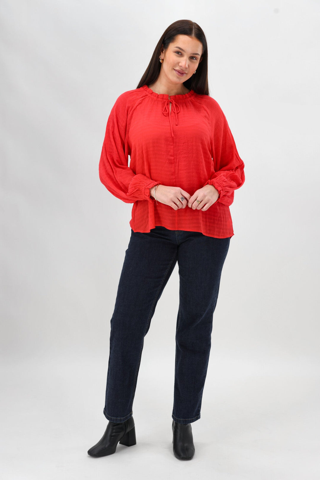 Label Harvest Poet Blouse Coral