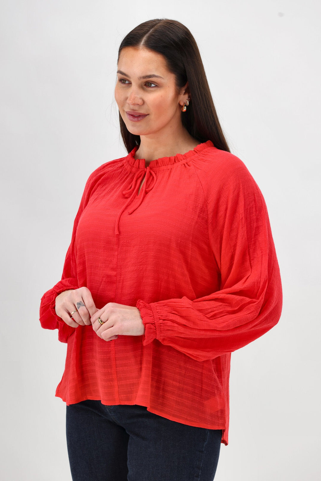 Label Harvest Poet Blouse Coral