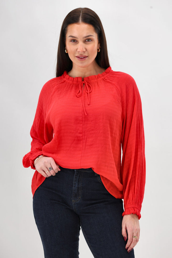 Label Harvest Poet Blouse Coral