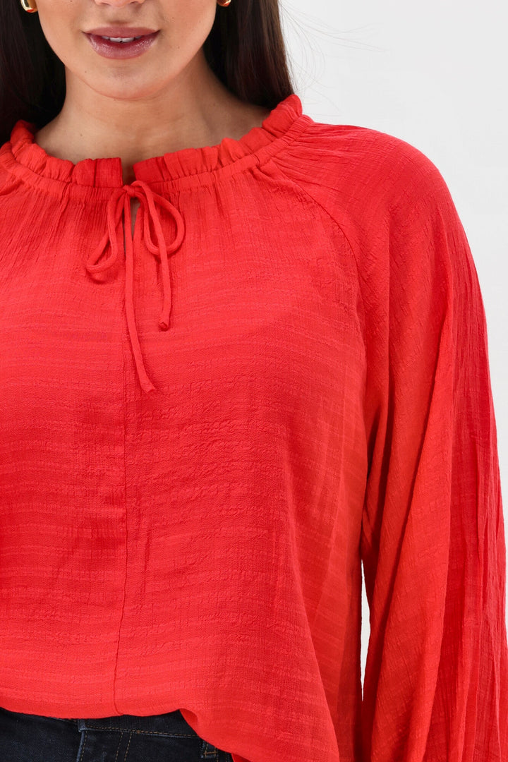 Label Harvest Poet Blouse Coral