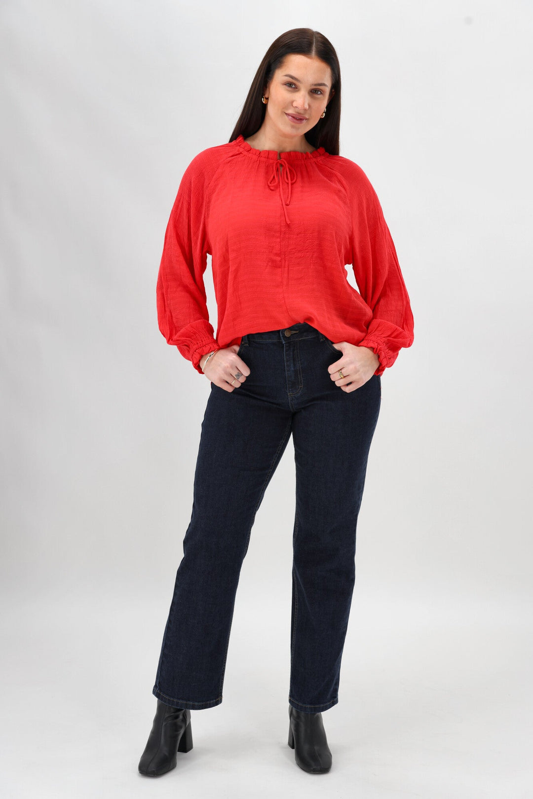 Label Harvest Poet Blouse Coral