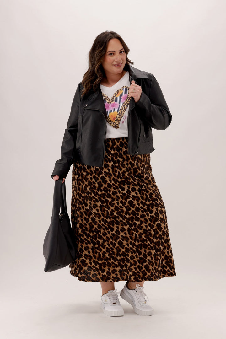 Label Honor Skirt Natural Animal Print