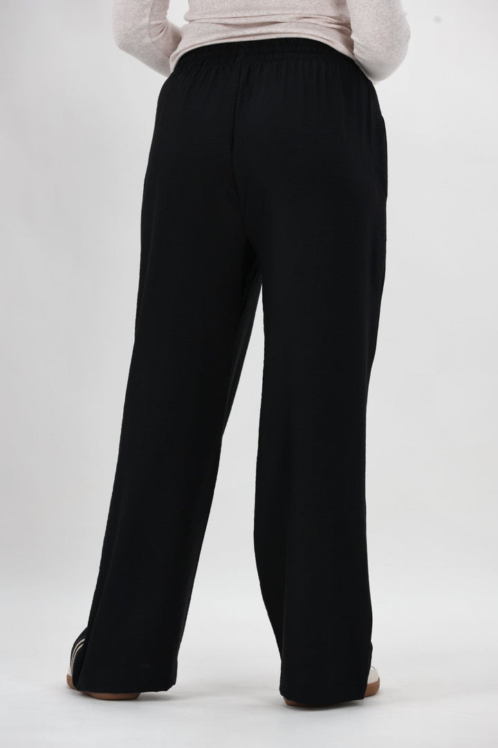 Label Infinity Contrast Stitch Wide Leg Pant Black