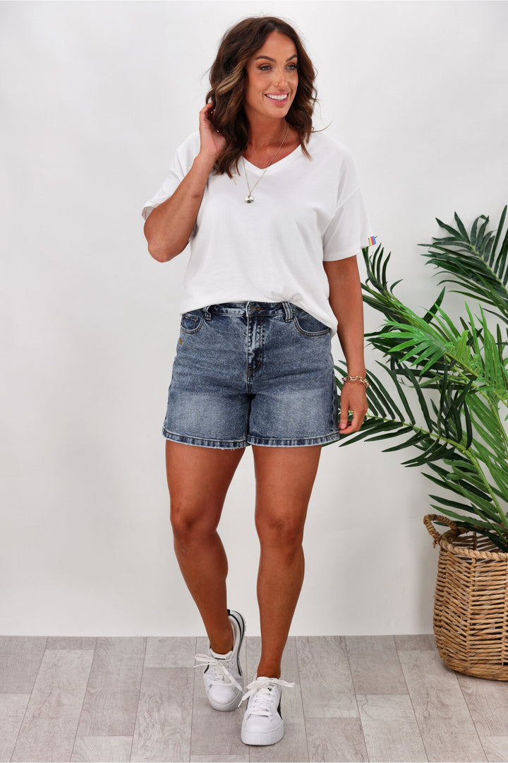 Label Kaden Vintage Denim Shorts Washed Indigo