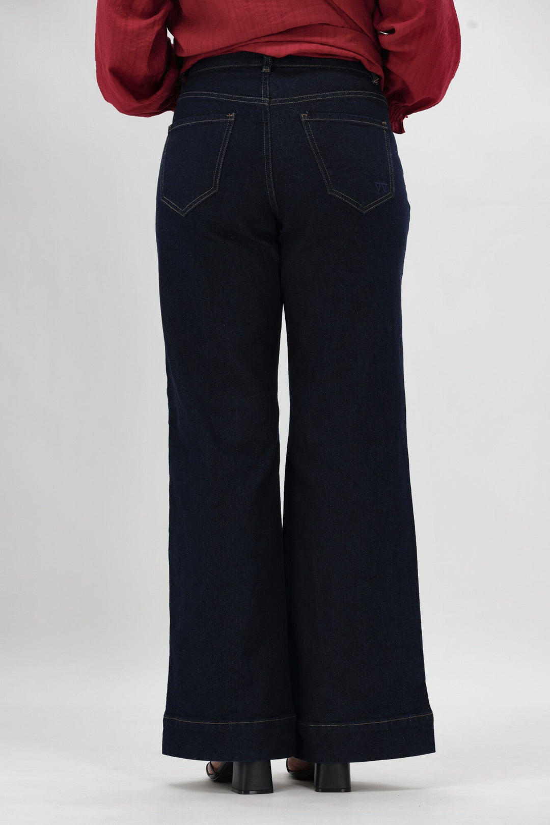 Label Kazniah Patch Pocket Wide Leg Jean Dark Indigo