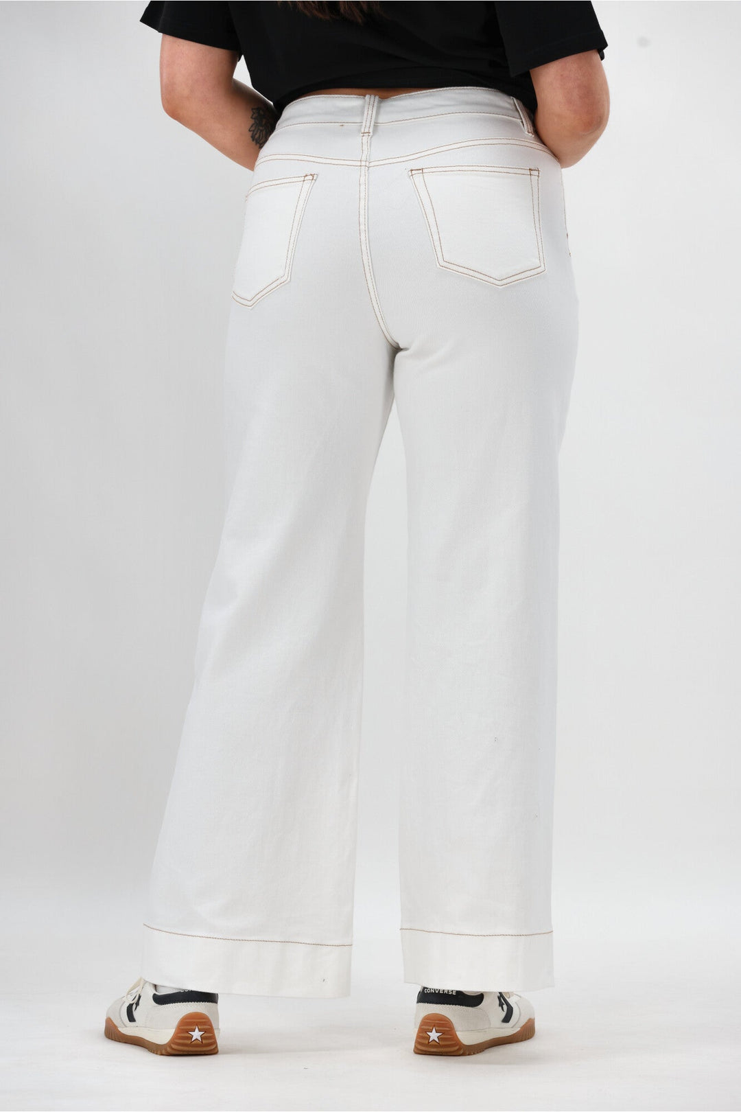 Label Kazniah Patch Pocket Wide Leg Jean Natural