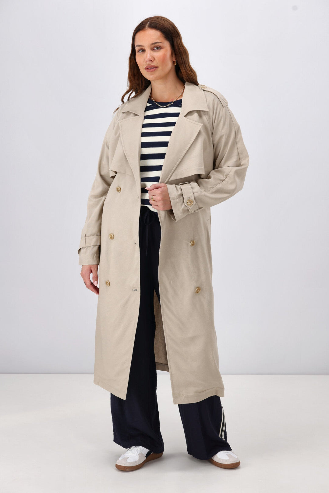 Label Keely Wide Leg Pant with Stripe Tape Midnight