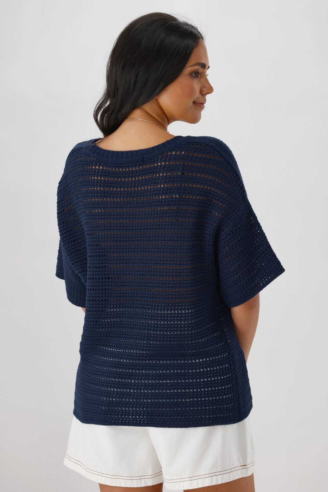 Label La Dolce Knit Top Navy