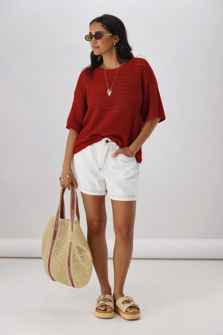 Label La Dolce Knit Top Rust