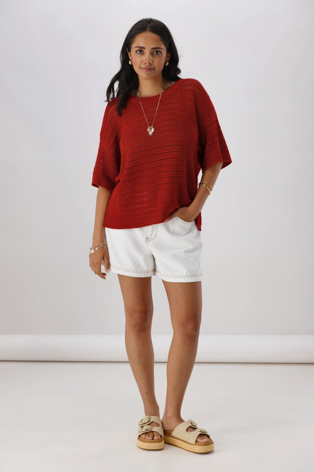 Label La Dolce Knit Top Rust