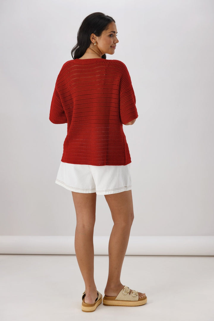 Label La Dolce Knit Top Rust