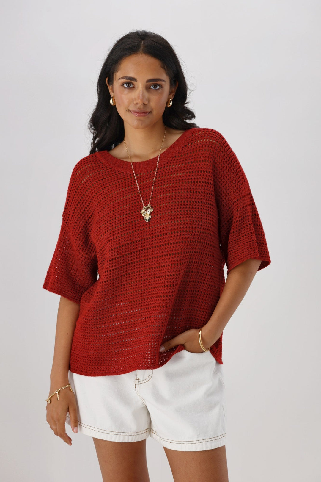 Label La Dolce Knit Top Rust