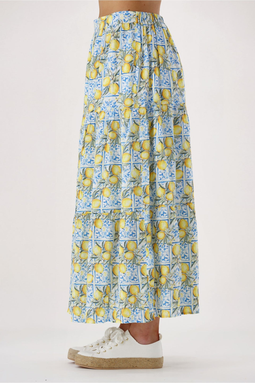 Label Lemonade Skirt Lemon And Blue Print