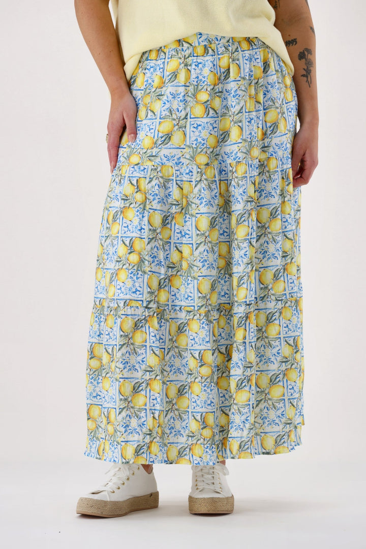 Label Lemonade Skirt Lemon And Blue Print
