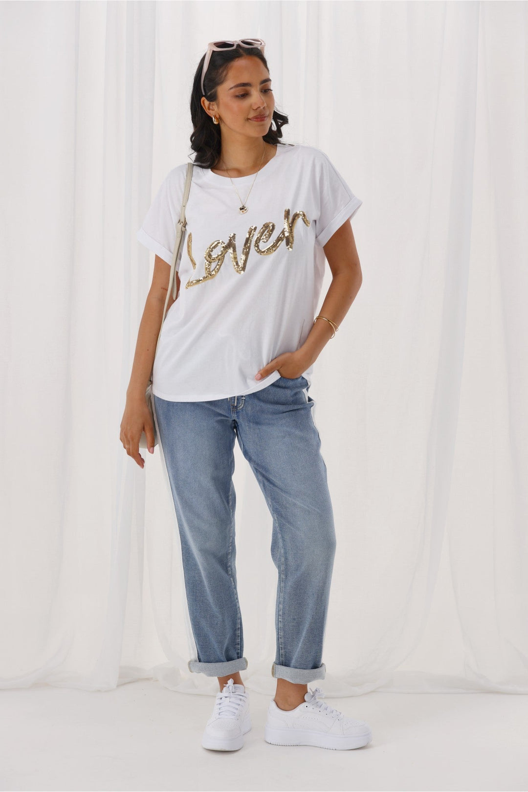 Label Lyon Collection Denim Jogger Mid Blue w White Tape