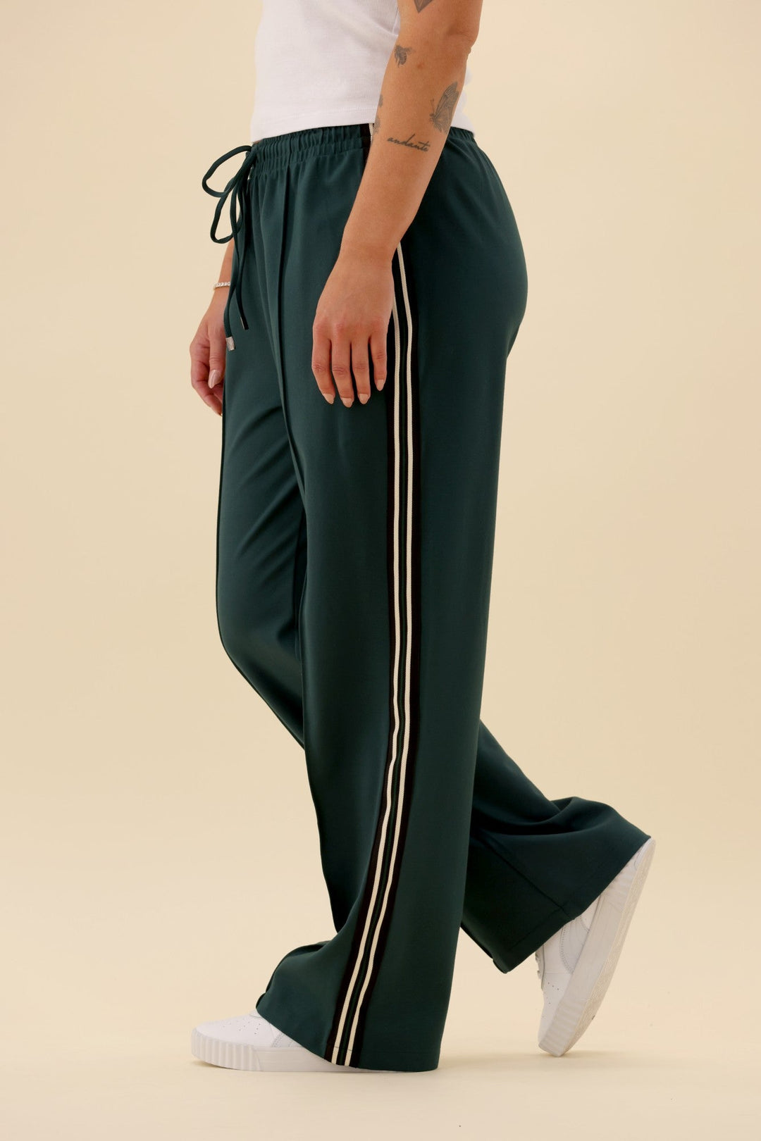 Label Maja Side Stripe Pants Green
