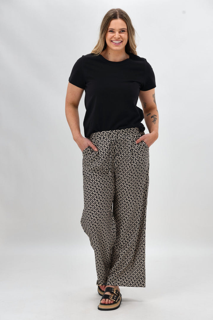 Label Margot Pant Black Natural Geo