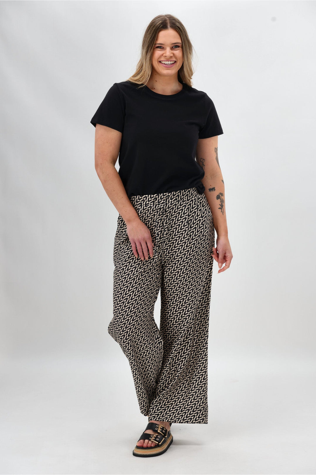 Label Margot Pant Black Natural Geo