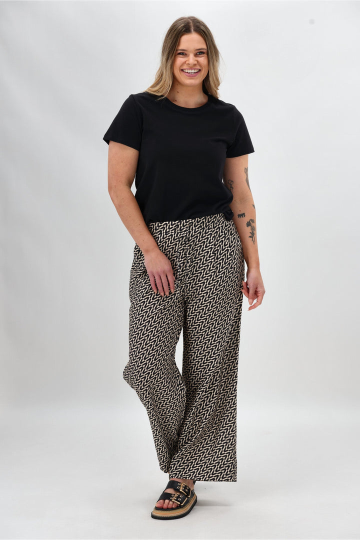 Label Margot Pant Black Natural Geo