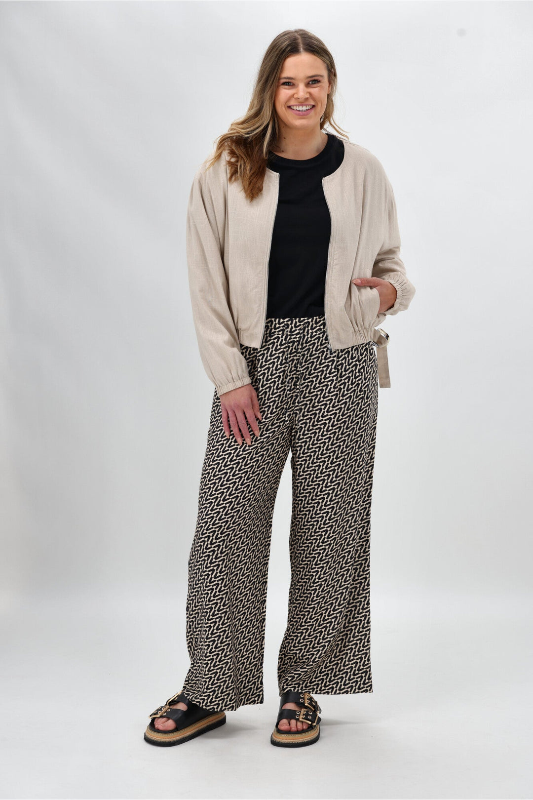 Label Margot Pant Black Natural Geo