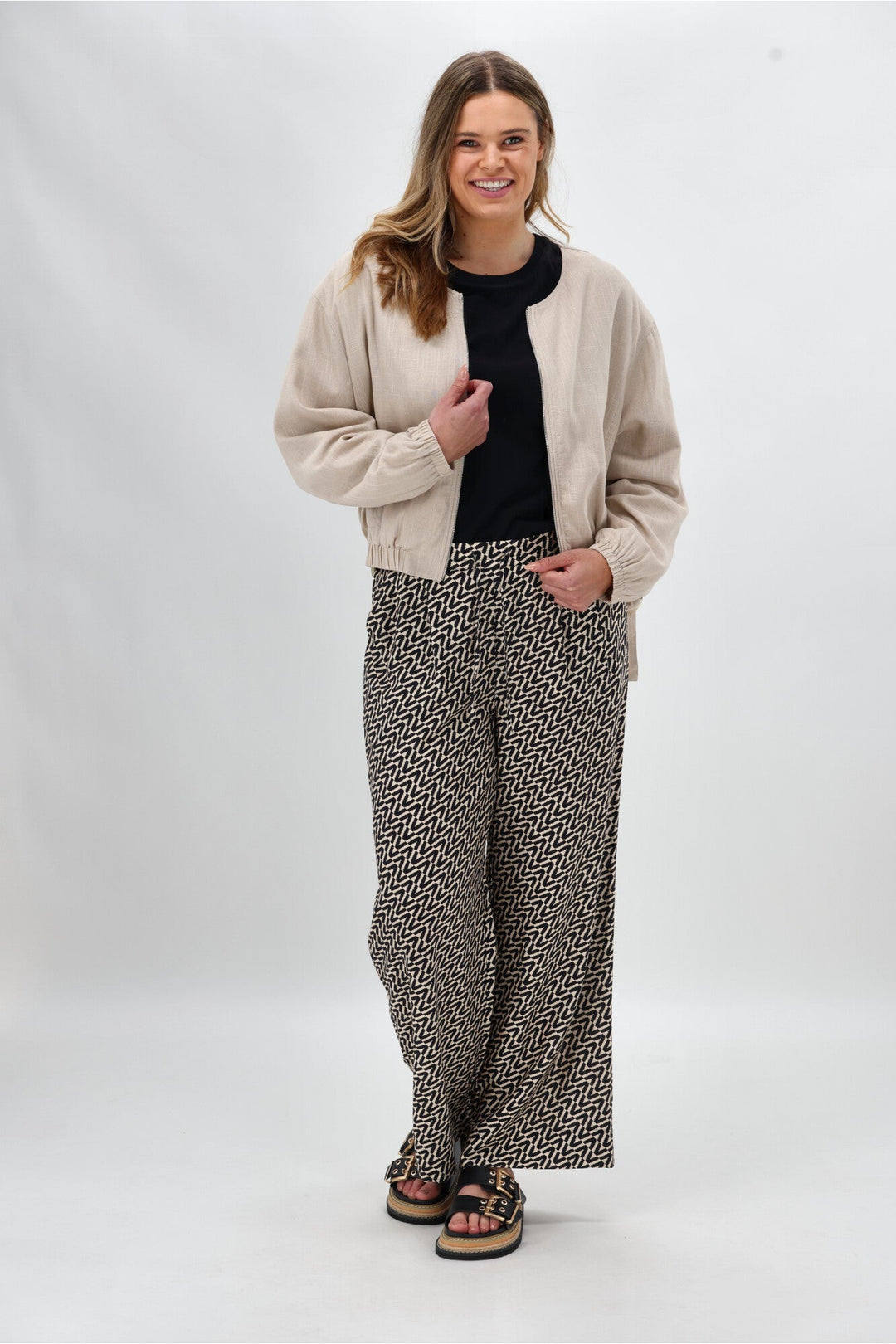 Label Margot Pant Black Natural Geo