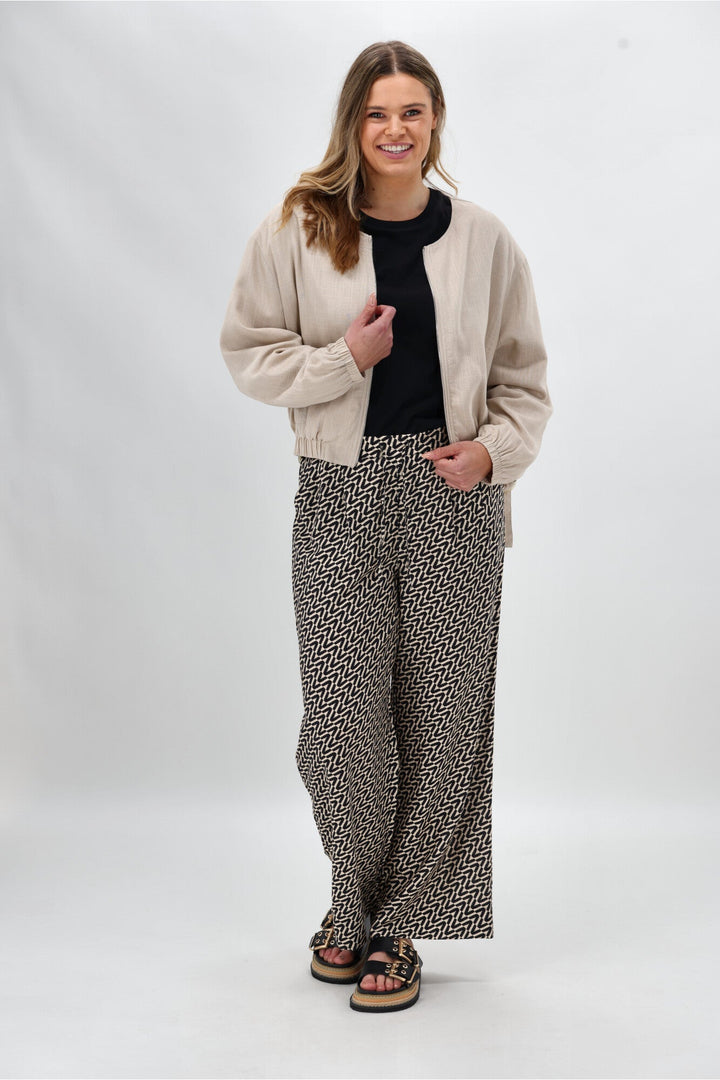 Label Margot Pant Black Natural Geo