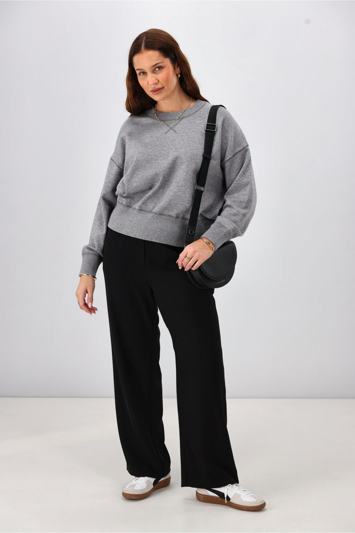 Label Melly Knit Sweater Grey Marle