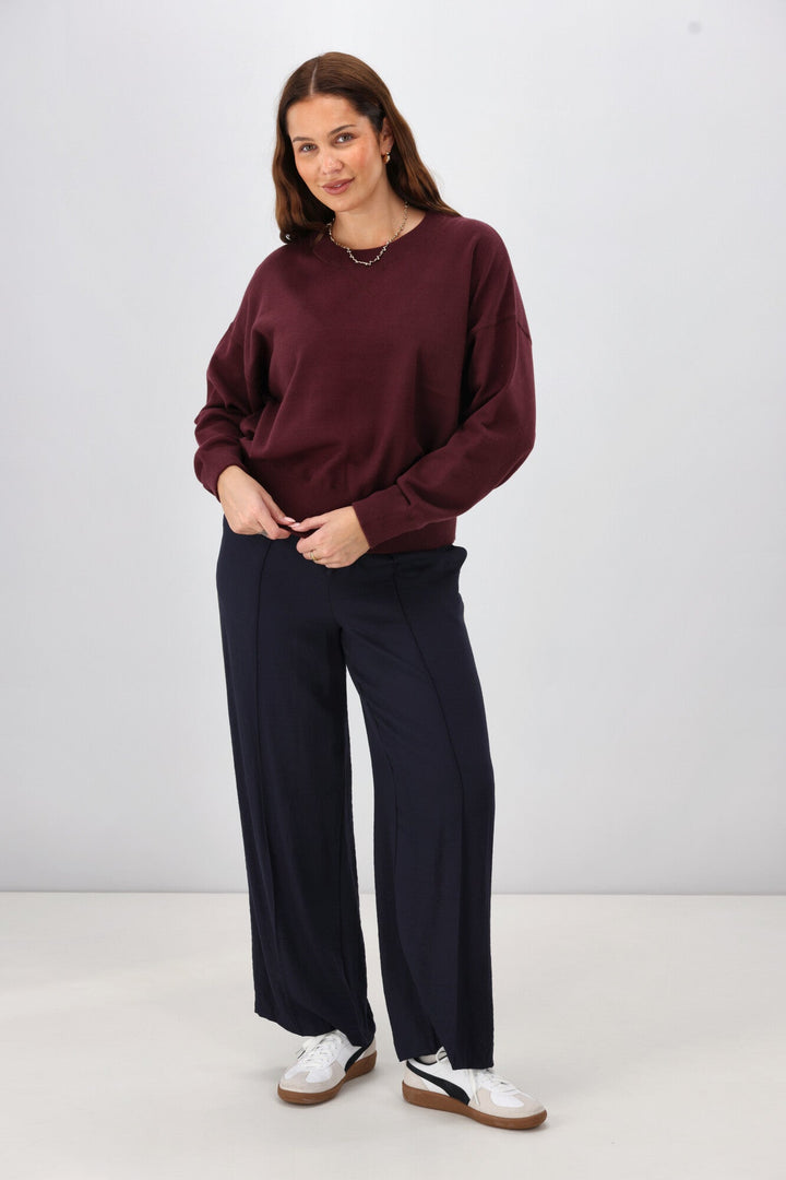 Label Melly Knit Sweater Wine