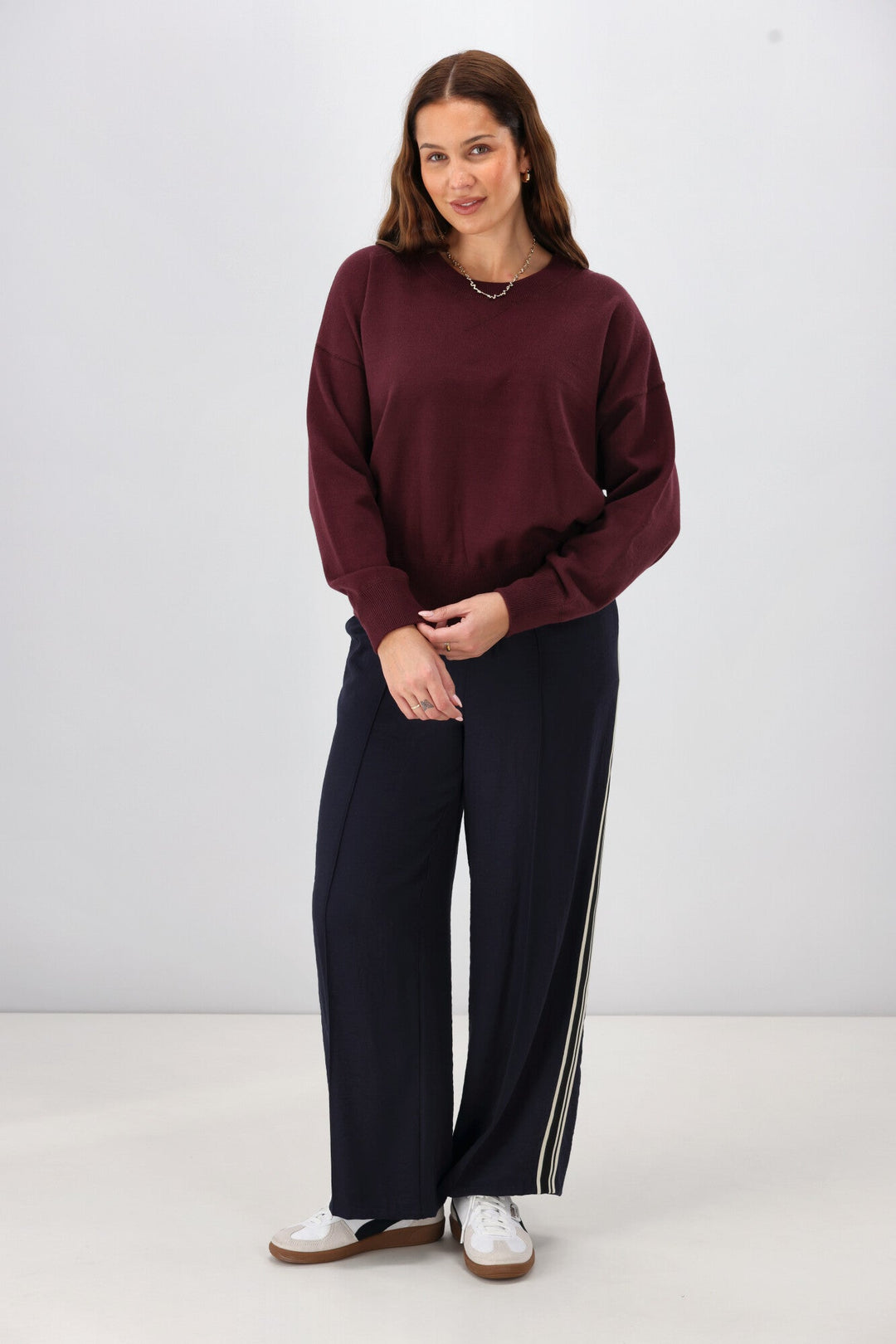 Label Melly Knit Sweater Wine