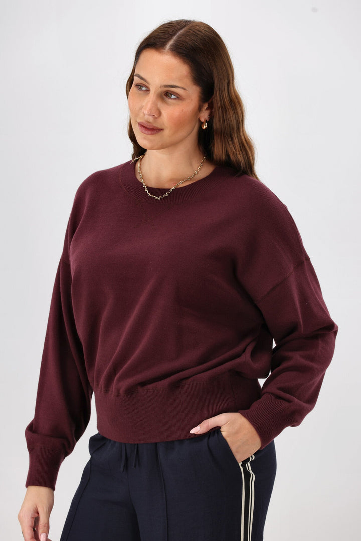 Label Melly Knit Sweater Wine