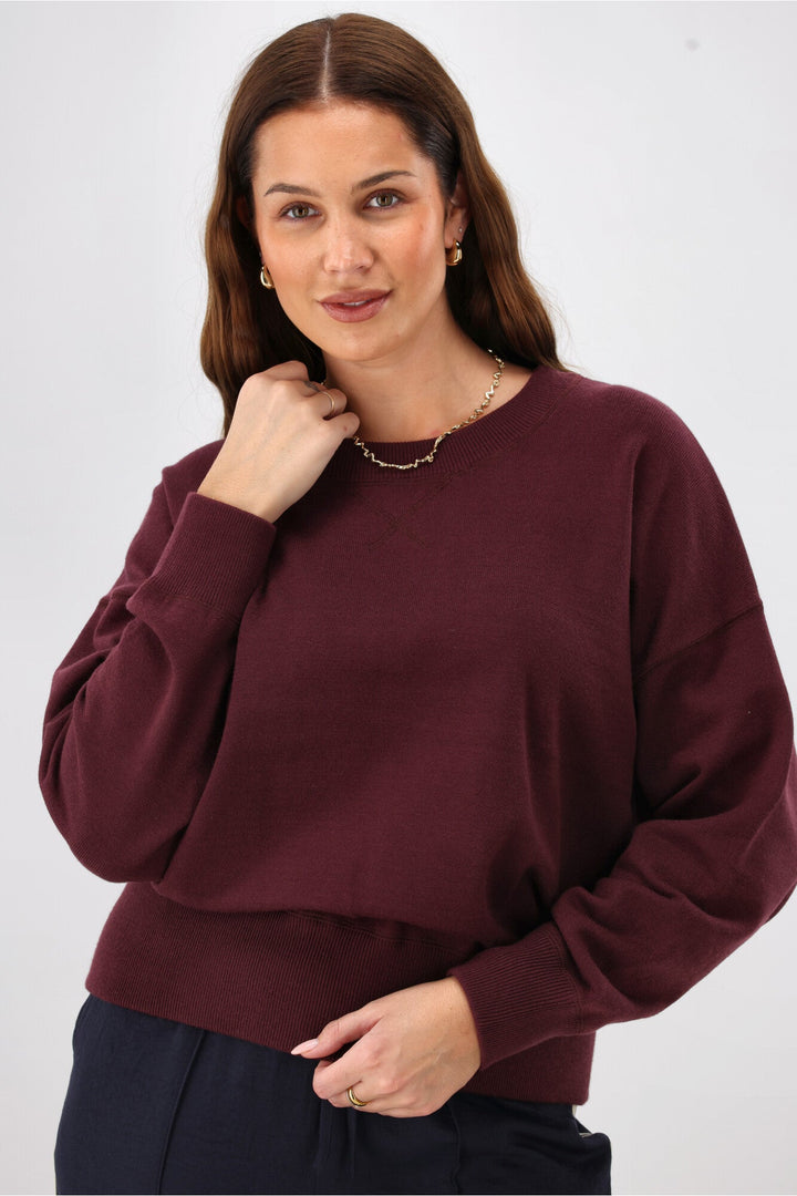 Label Melly Knit Sweater Wine