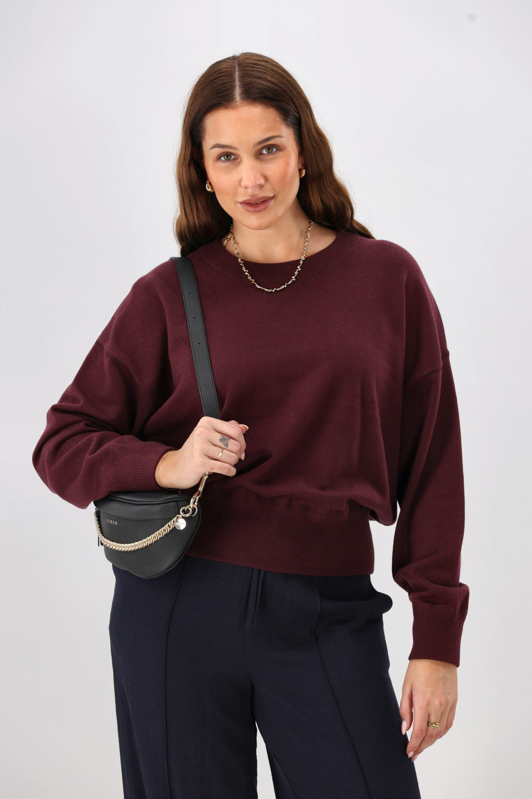 Label Melly Knit Sweater Wine