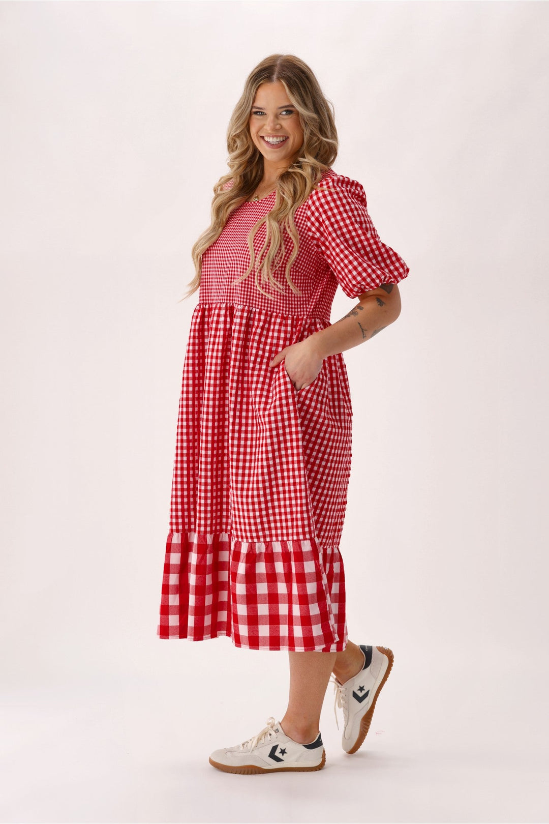 Label Orielle Dress Red Gingham