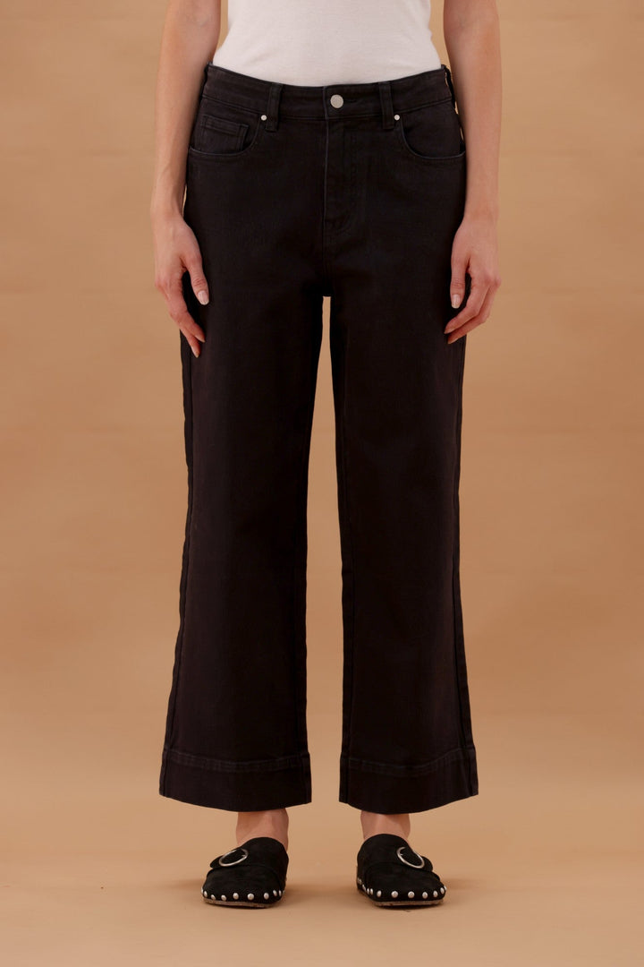 Label Owen Wide Leg Cropped Jean Black