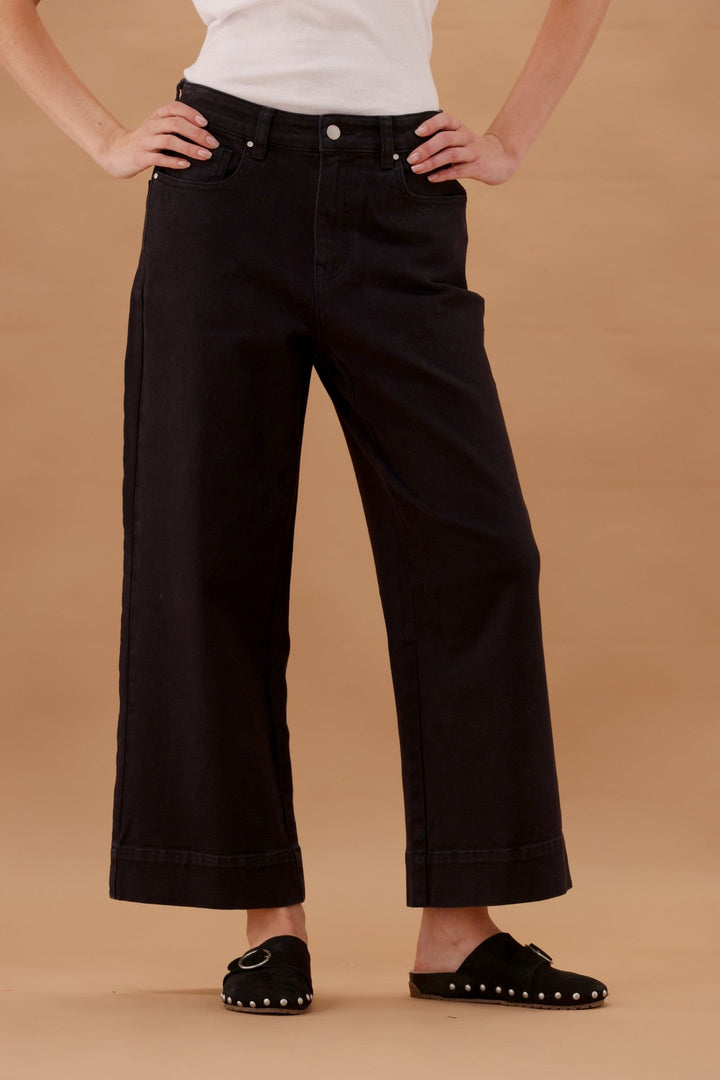 Label Owen Wide Leg Cropped Jean Black
