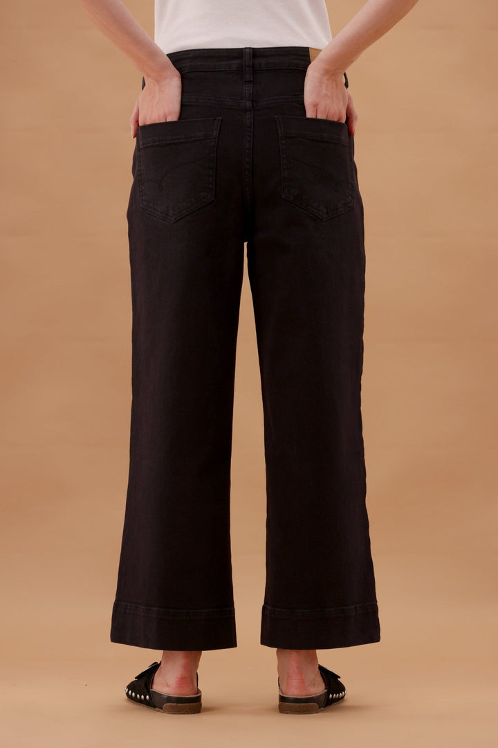 Label Owen Wide Leg Cropped Jean Black