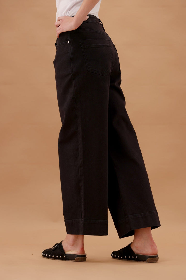 Label Owen Wide Leg Cropped Jean Black