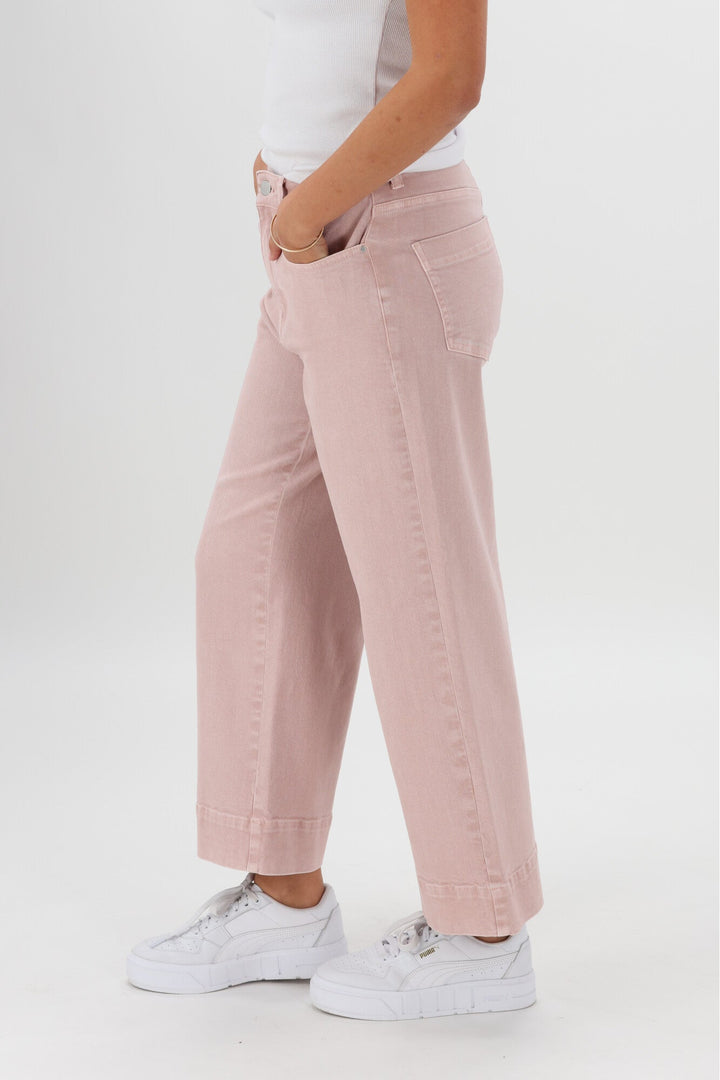 Label Owen Wide Leg Cropped Jean Soft Pink