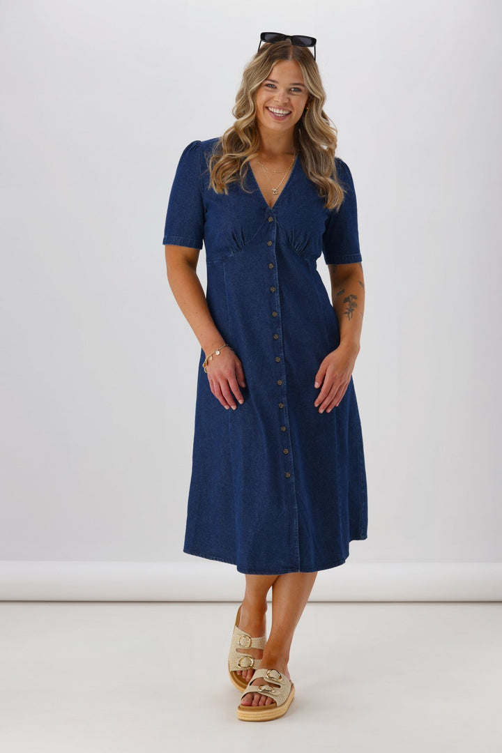 Label Peyton V Neck Midi Dress