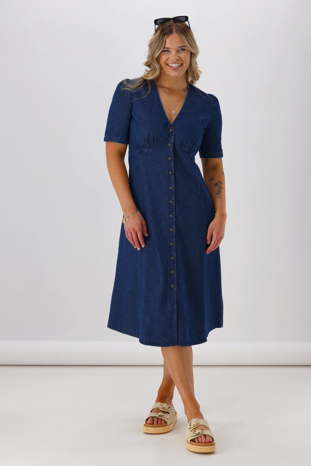 Label Peyton V Neck Midi Dress