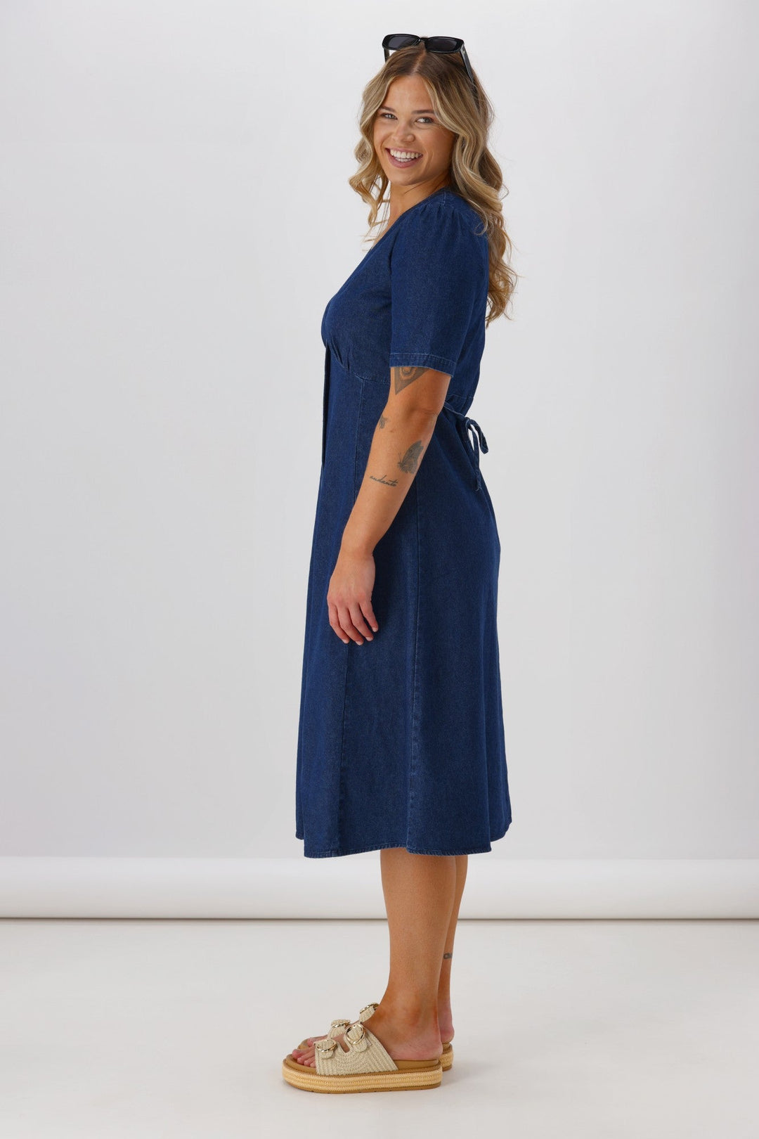 Label Peyton V Neck Midi Dress