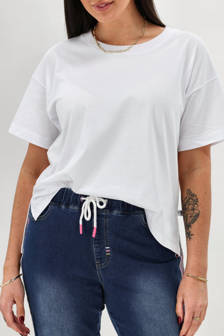 Label Raglan Collection Denim Jogger Mid Blue