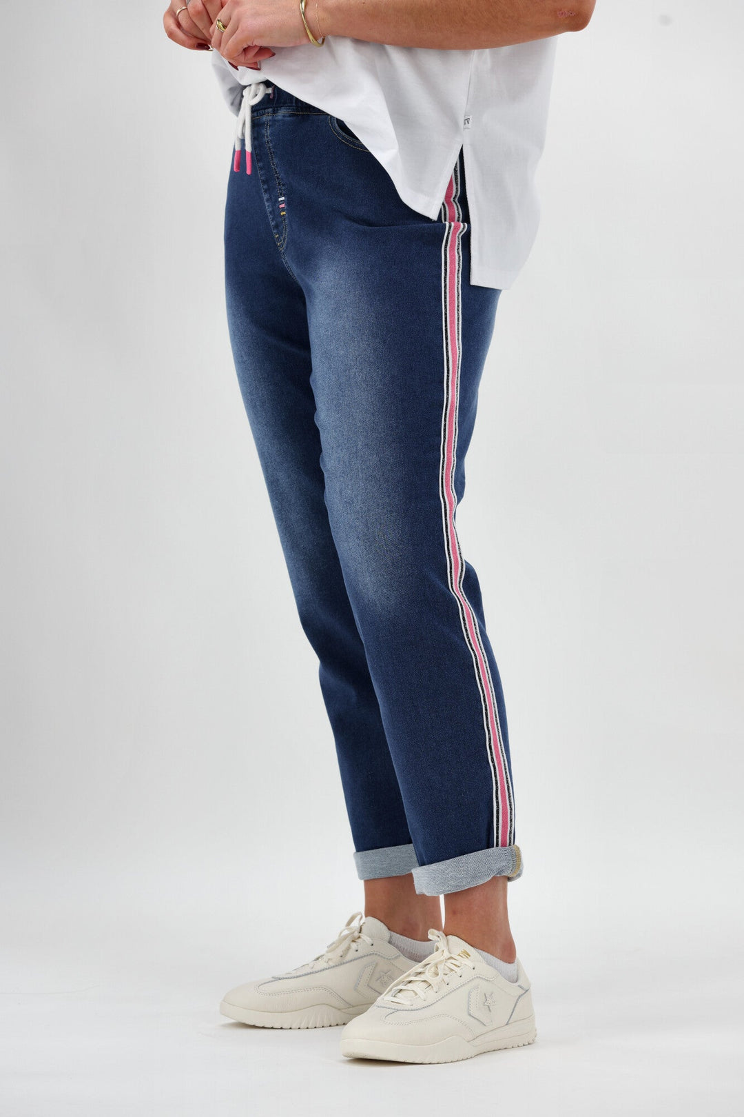 Label Raglan Collection Denim Jogger Mid Blue
