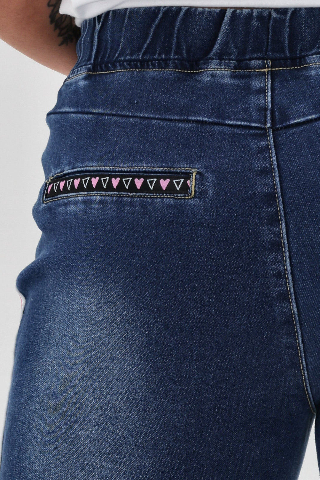 Label Raglan Collection Denim Jogger Mid Blue