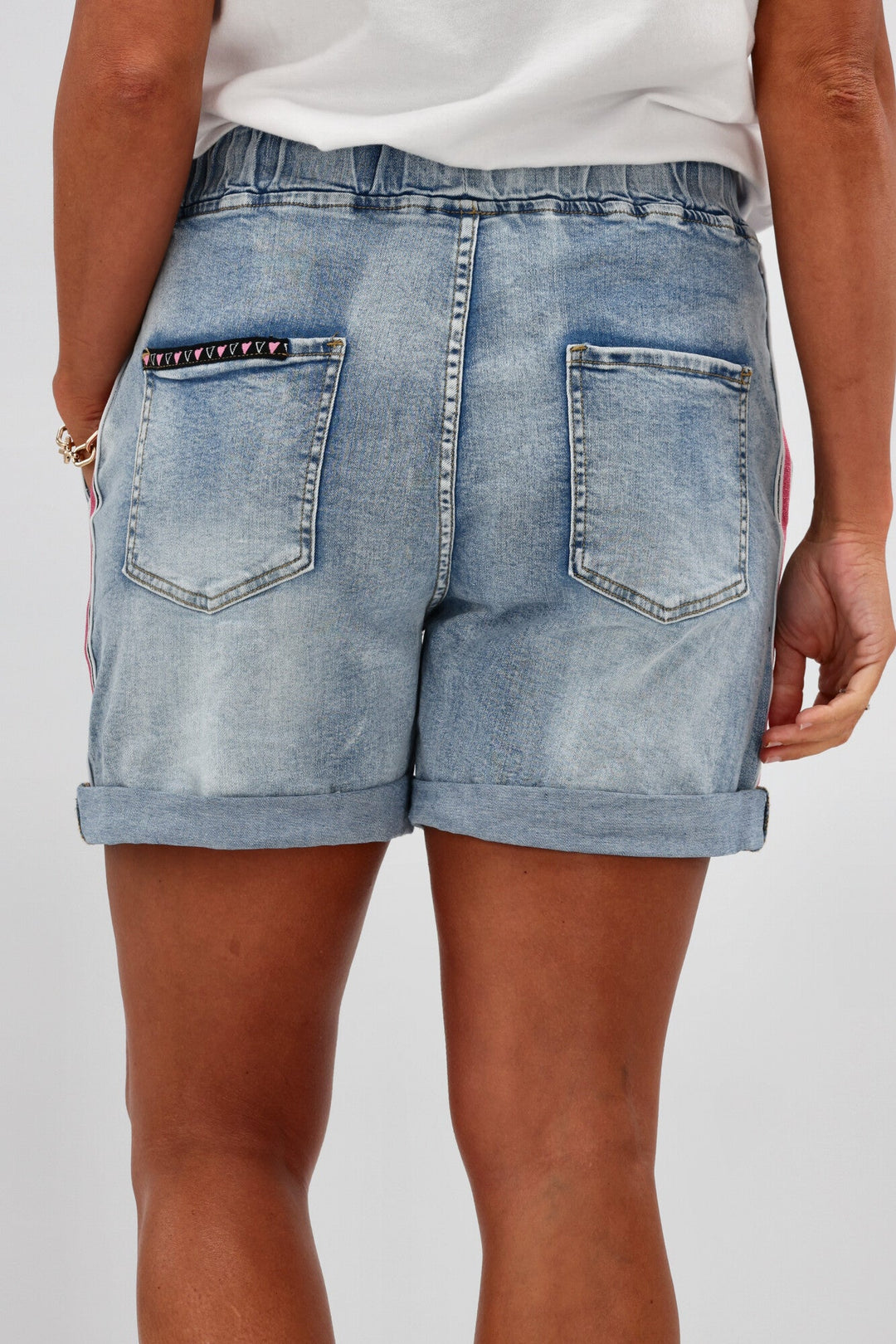 Label Raglan Collection Denim Shorts