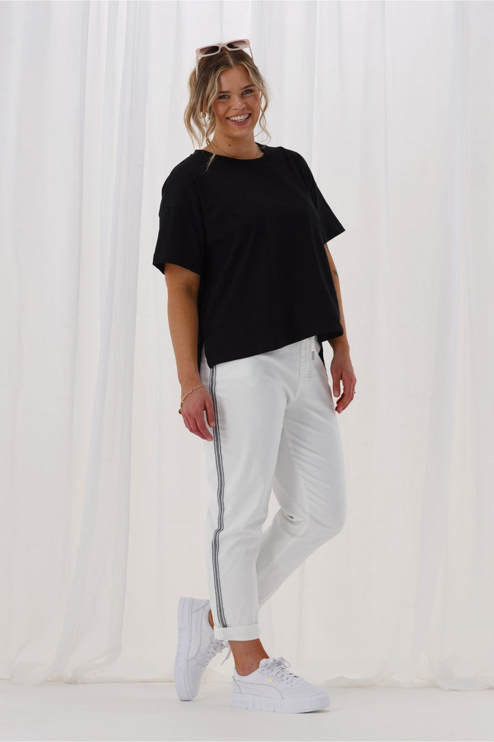 Label Raglan Jogger White