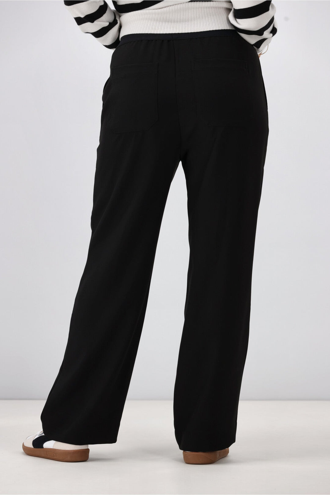 Label Roman Elastic Waist Pant Black