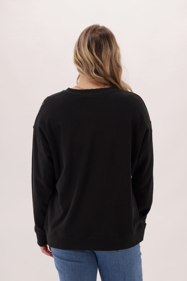 Label Saddle Crew Black