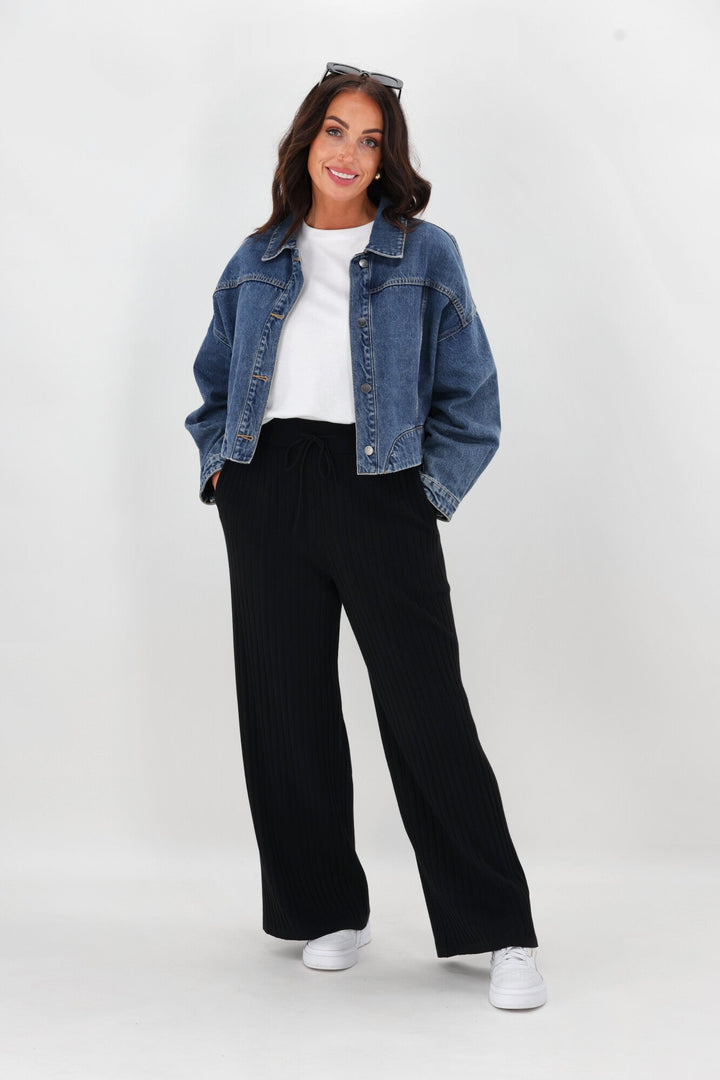 Label Sarcodia Rib Knit Pant Black