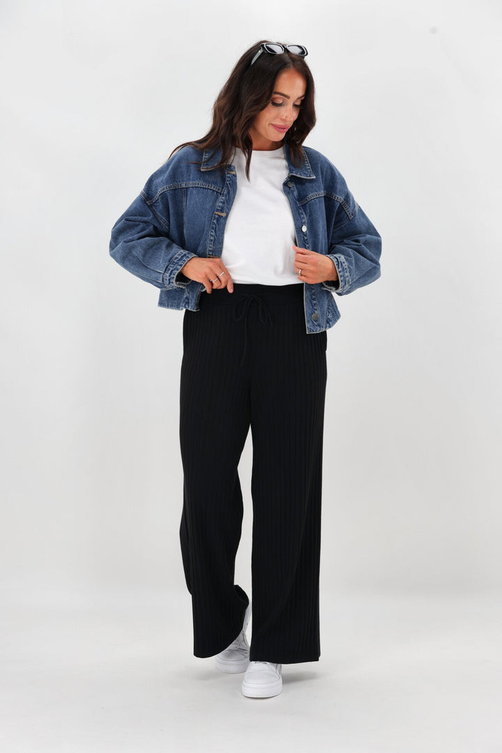 Label Sarcodia Rib Knit Pant Black